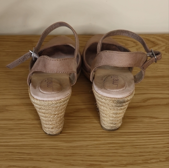 Me Too Women’s Bethany Leather Espadrille Taupe Wedge Sandal Size 9.5 - Picture 6 of 13